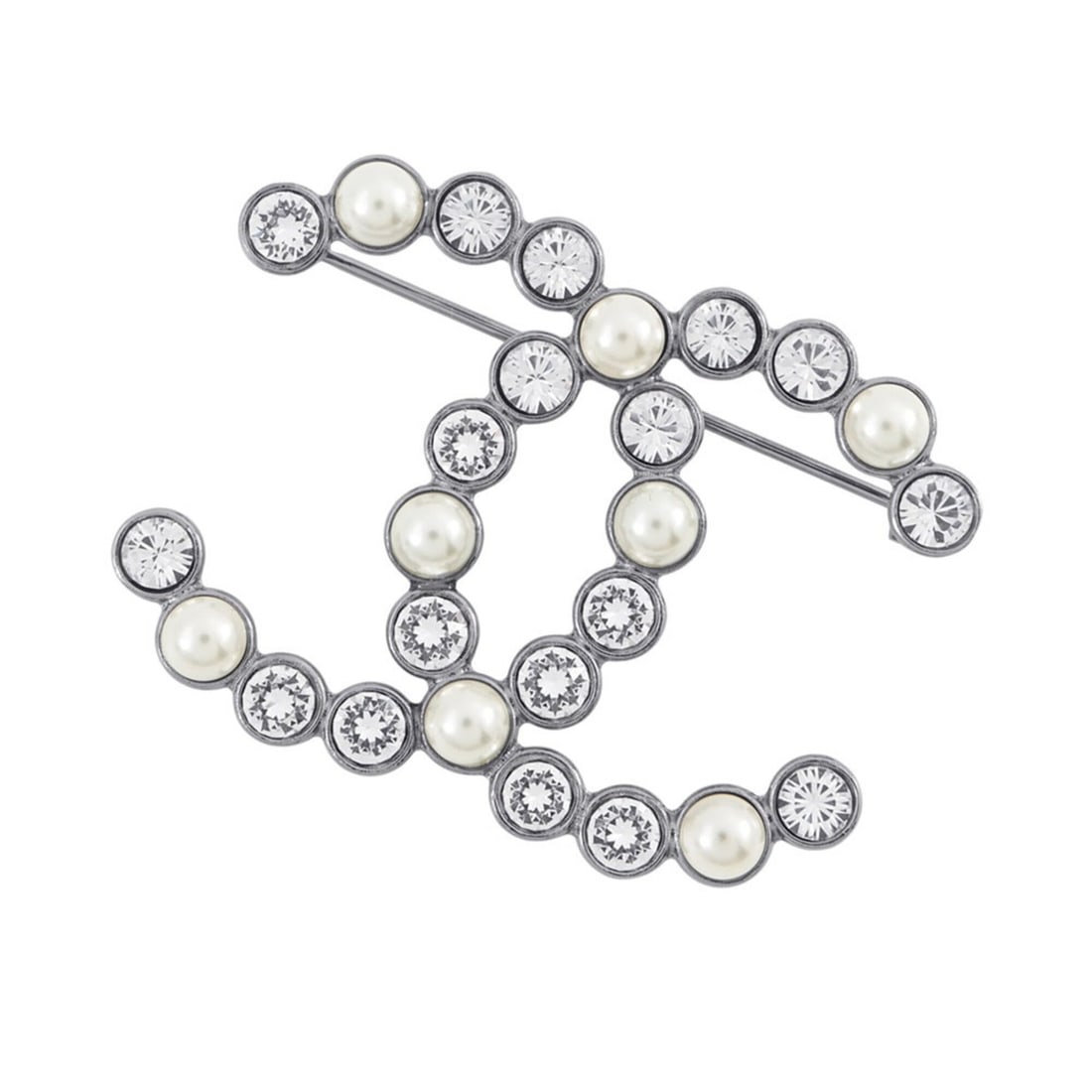 Chanel Brooch Coco Mark Faux Pearl Rhinestone B20 P CHANEL BROACH (1 of 20)