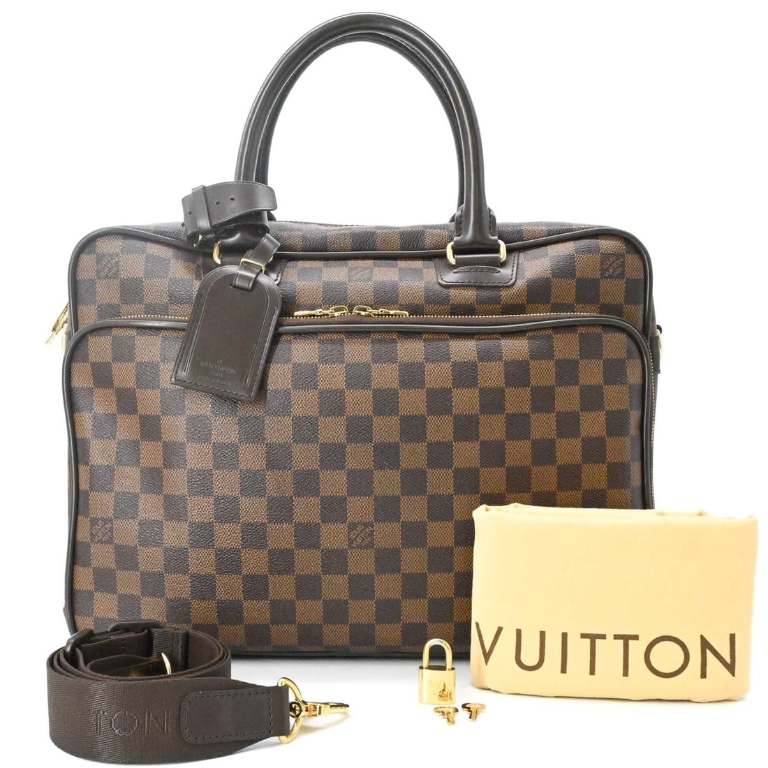 LOUIS VUITTON Louis Vuitton Damier Canvas Icare Handbag Shoulder Bag Brown N23252: --- Catalog ---Category: SizeSize (HxWxD): 28cm x 38cm x 13cm / 11.02'' x 14.96'' x 5.11''Category: DesignType: Handbag, Shoulder bagColor: BrownGender: Men,WomenMaterial: Epi leather Category: Genera