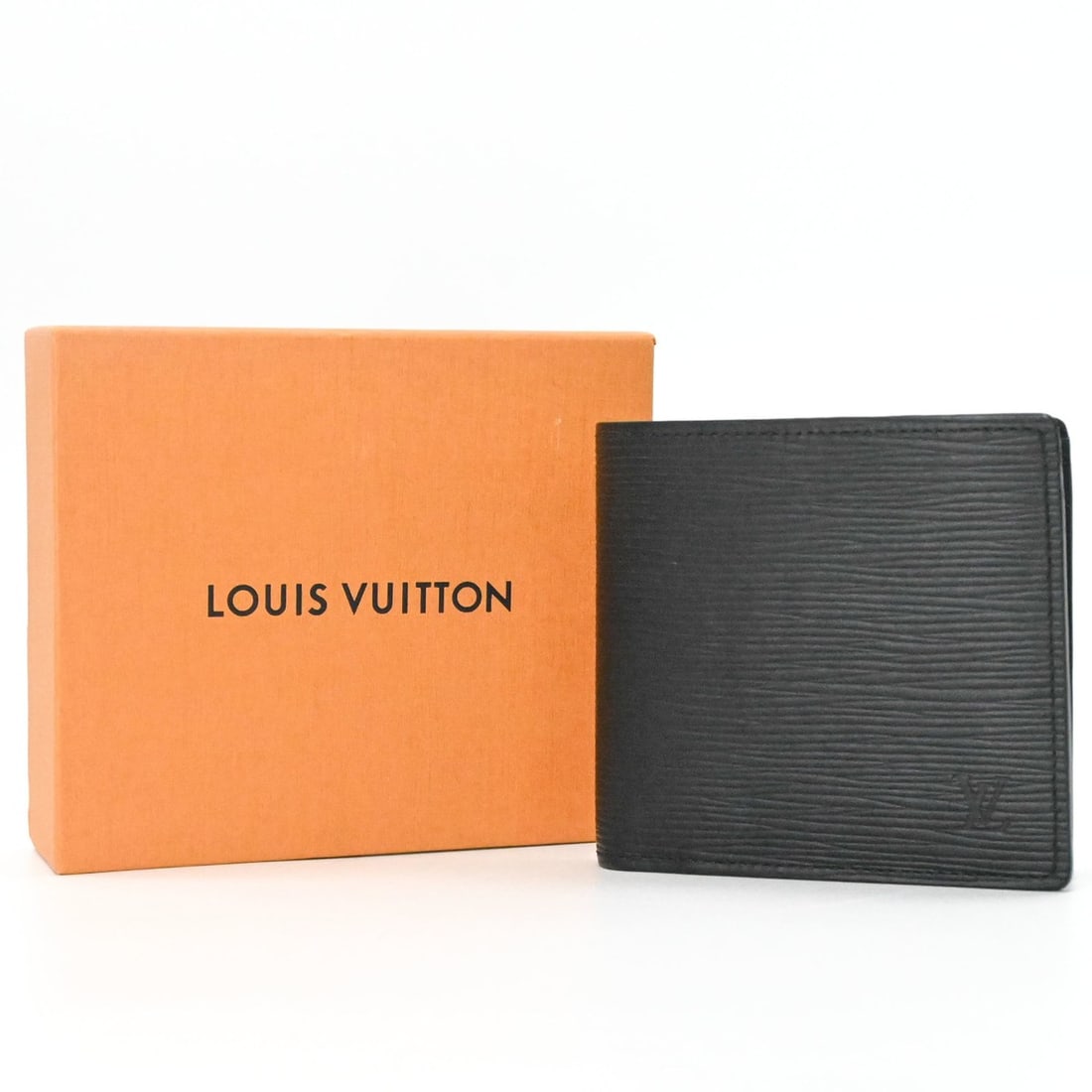 LOUIS VUITTON Louis Vuitton Retefeuille Marco NM Epi Leather Bi-fold Wallet for Men, Black M62289 (1 of 20)