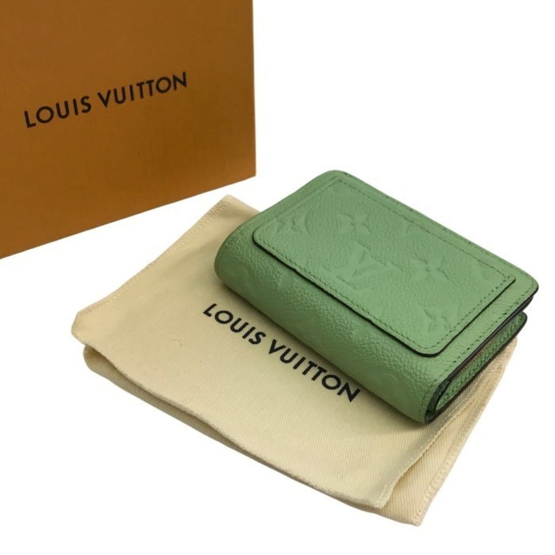 LOUIS VUITTON Louis Vuitton Monogram Empreinte Portefeuille Claire Women's Bi-fold Wallet Green (1 of 20)