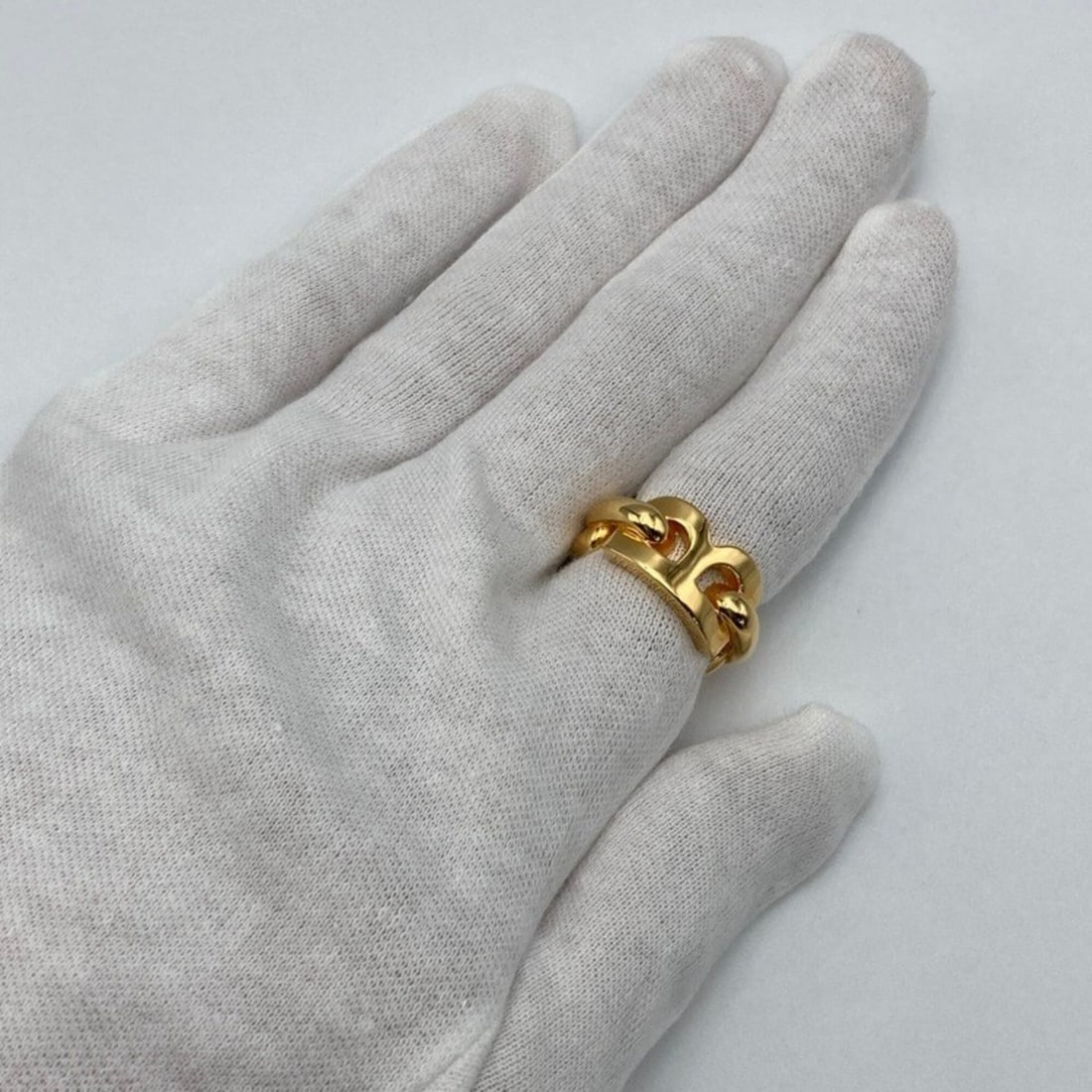 BALENCIAGA B CHAIN RING - 10