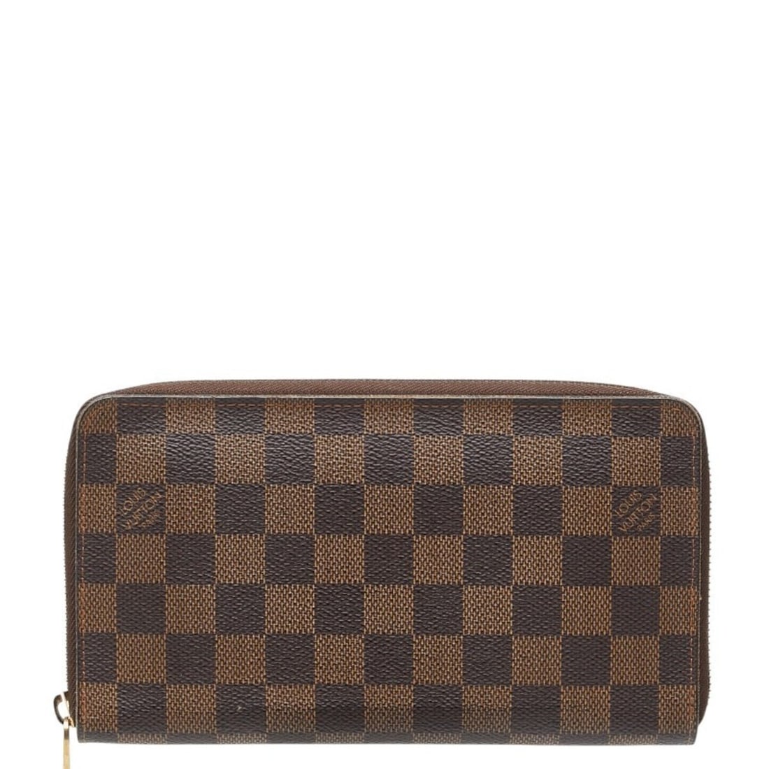 Louis Vuitton Damier Zippy Organizer Round Zipper Long Wallet N60003 Brown Leather Women's LOUIS (1 of 16)