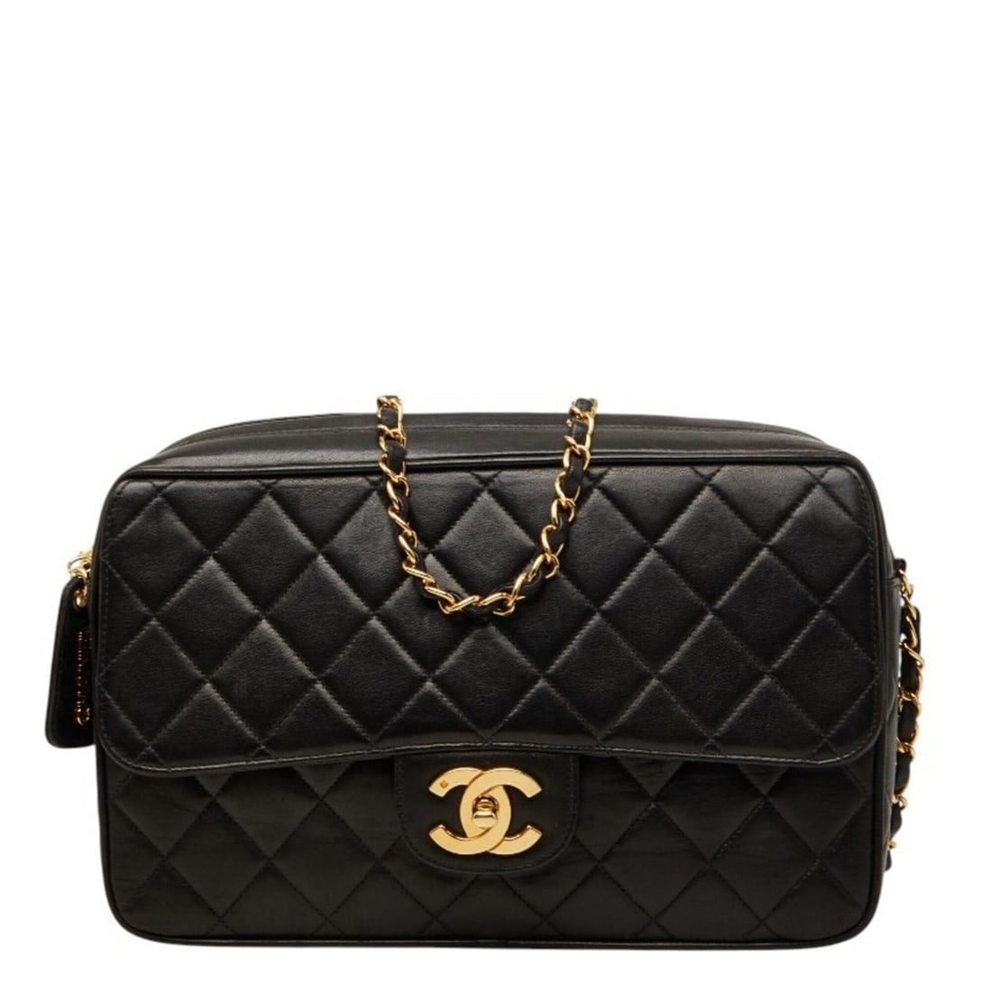 Chanel Matelassé Coco Mark Crossbody Chain Shoulder Bag, Black with Gold Hardware, Lambskin,: --- Catalog ---Category: SizeSize (HxWxD): 17cm x 27.5cm x 7.5cm / 6.69'' x 10.82'' x 2.95''Category: DesignType: Shoulder bagColor: BlackGender: WomenMaterial: Leather Hardware Color: