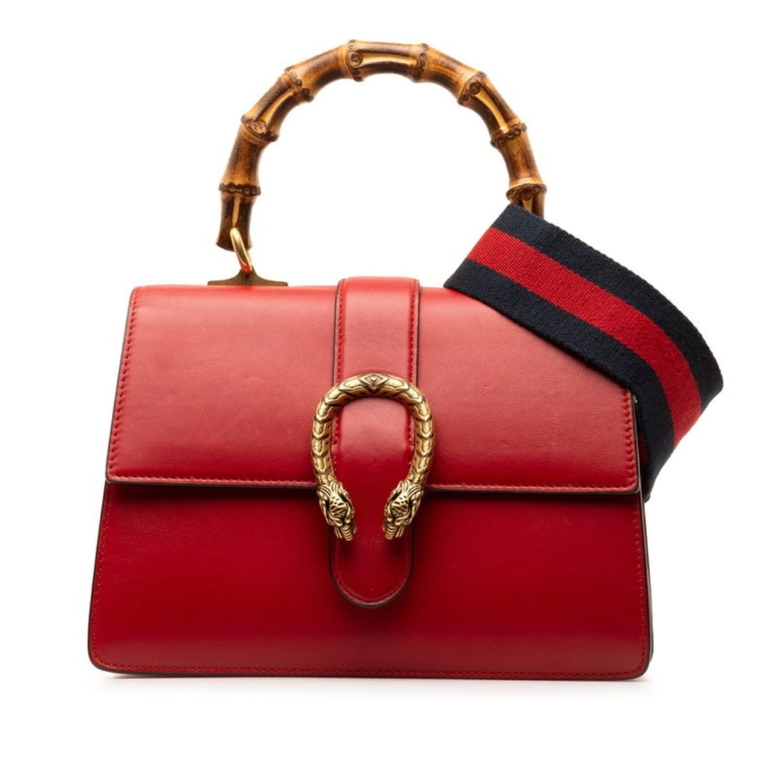 Gucci Dionysus Bamboo Handbag Shoulder Bag 2WAY 448075 Red Leather Women's GUCCI (1 of 15)