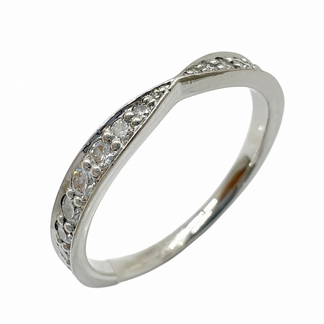 TIFFANY&Co. Tiffany PT950 Harmony Ring Diamond Pave Women's: --- Catalog ---Category: SizeWidth: 1.8mm / 0.07''JP Size: 9US Size: 5Category: DesignType: Band ringColor: PlatinumStone: DiamondGender: WomenMaterial: Platinum 950Weight (ct.): 0.23Category: General