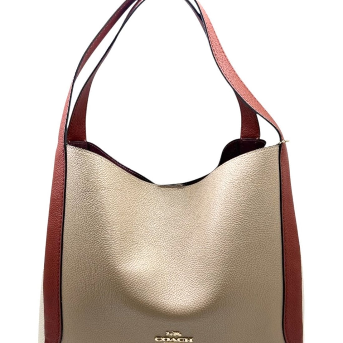 COACH Hadley Hobo Colorblock Leather Shoulder Bag/Tote Bag for Women (Beige, Red, Ivory) (1 of 18)