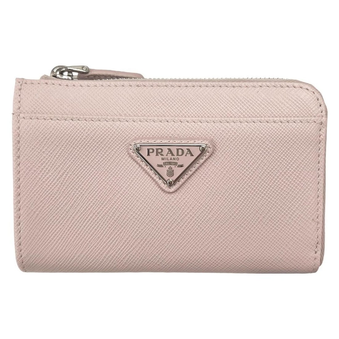 PRADA Prada Wallet/Coin Case Key Saffiano Triangle Light Pink Leather 1PP122 Women's: --- Catalog ---Category: SizeSize (HxWxD): 8cm x 13cm x 2cm / 3.14'' x 5.11'' x 0.78''Category: DesignType: Coin purse/coin caseColor: Light pinkGender: WomenClosure: ZipperMaterial: Leather Leather/F