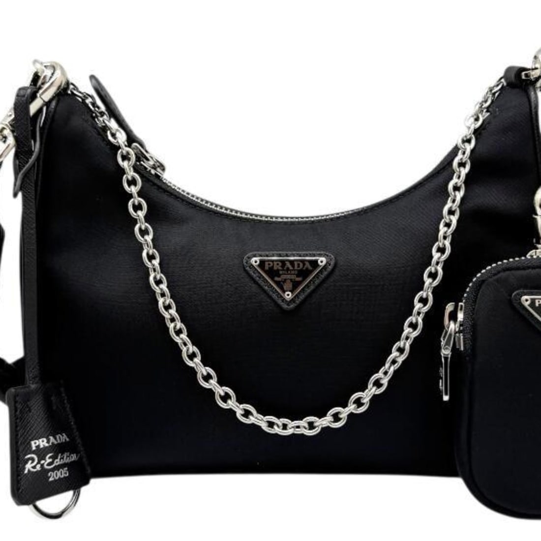PRADA Re Edition 2005 Nylon Black 1BH204 Shoulder Bag Handbag Embroidered Drill Women's Men's: --- Catalog ---Category: SizeSize (HxWxD): 17cm x 22cm x 6cm / 6.69'' x 8.66'' x 2.36''Strap Length: 78cm - 108cm / 30.7'' - 42.51''Handle Length: 47cm / 18.5''Category: DesignType: Handbag, Shoulder 