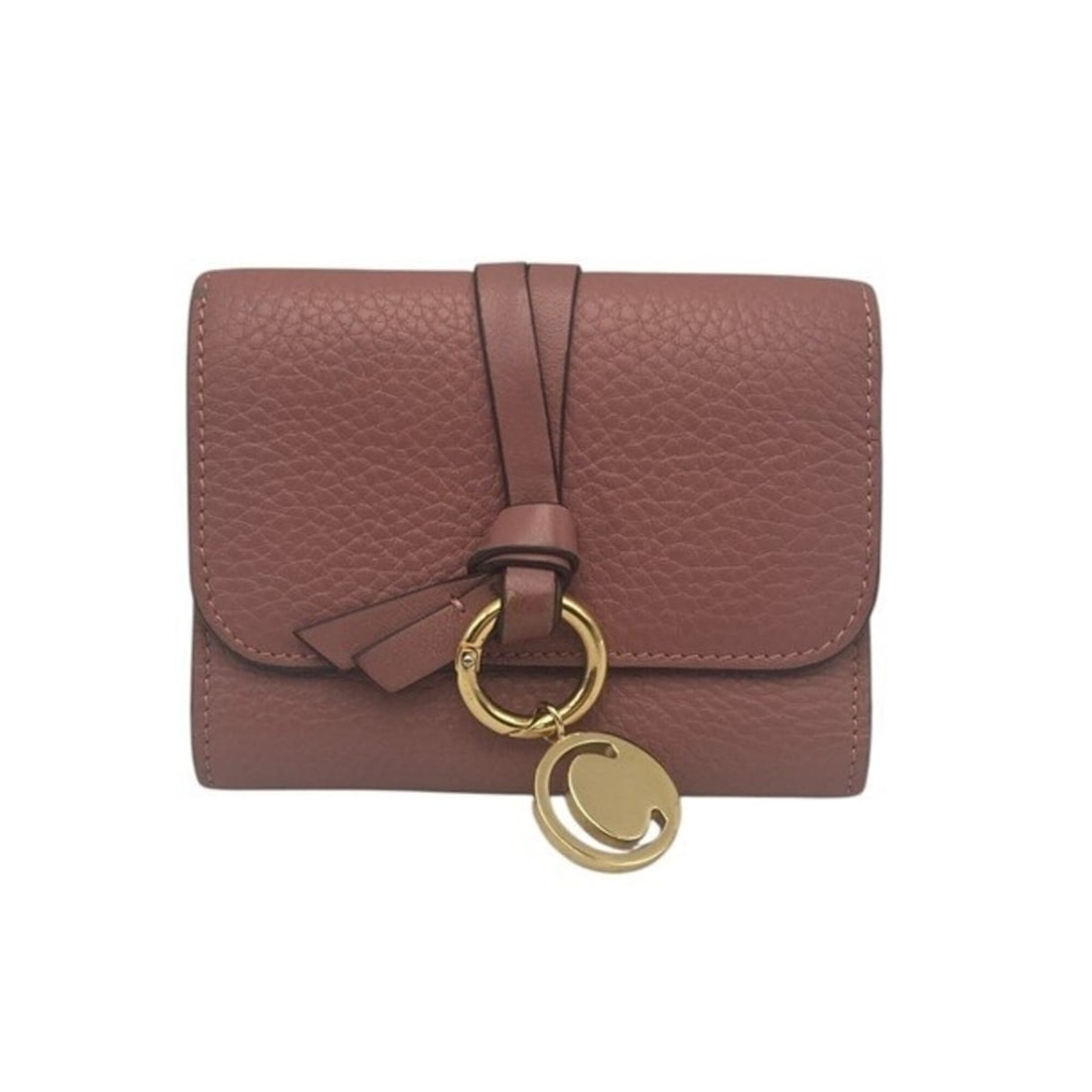 Chloé Chloe Alphabet Small Trifold Wallet in Grain Leather: --- Catalog ---Category: SizeSize (HxWxD): 8.5cm x 11cm x 3cm / 3.34'' x 4.33'' x 1.18''Category: DesignType: Wallet (tri-fold)Color: PinkGender: WomenMaterial: Leather Leather/Fur Type: CalfskinCateg