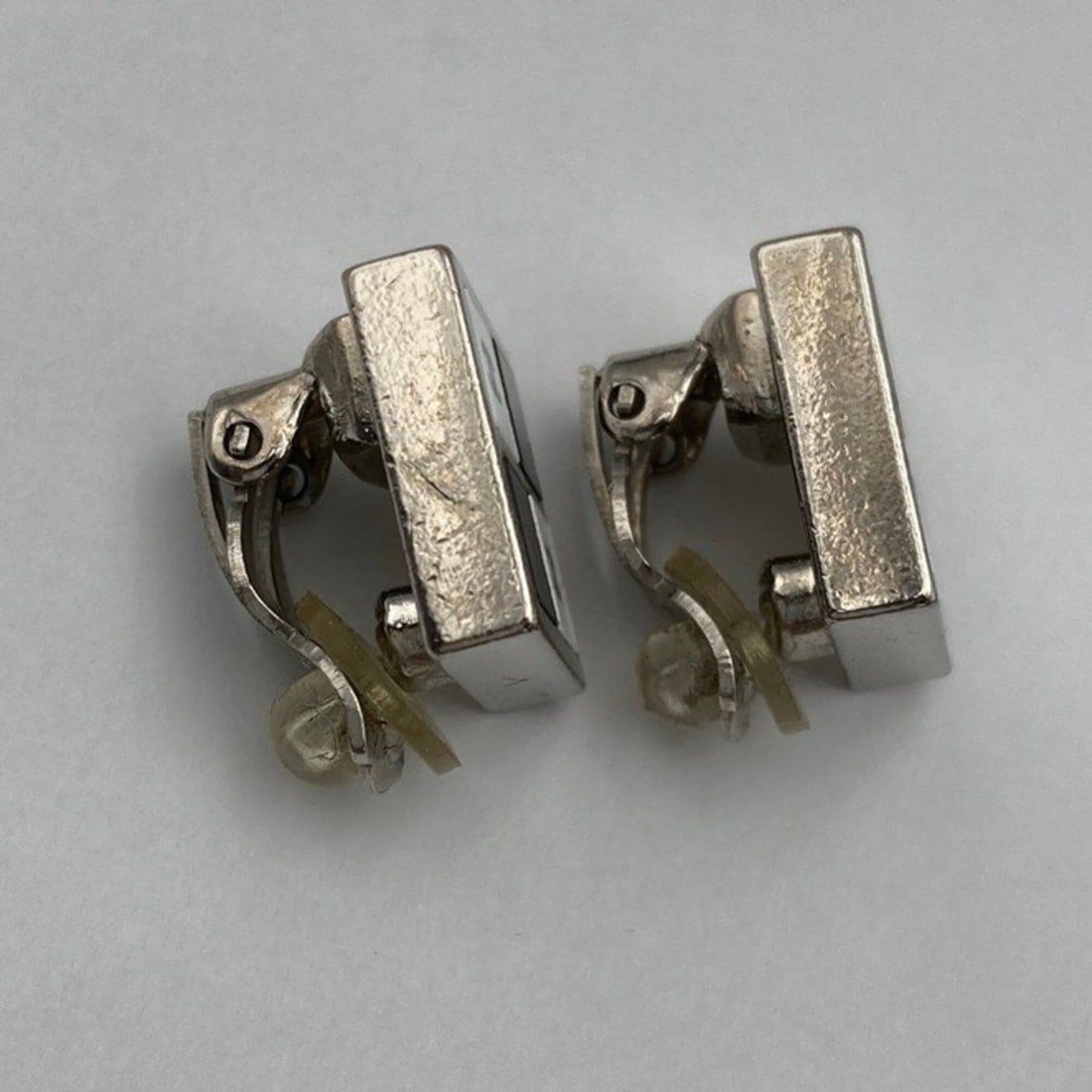 CHANEL Coco Mark Monotone Square Earrings D4 - 4