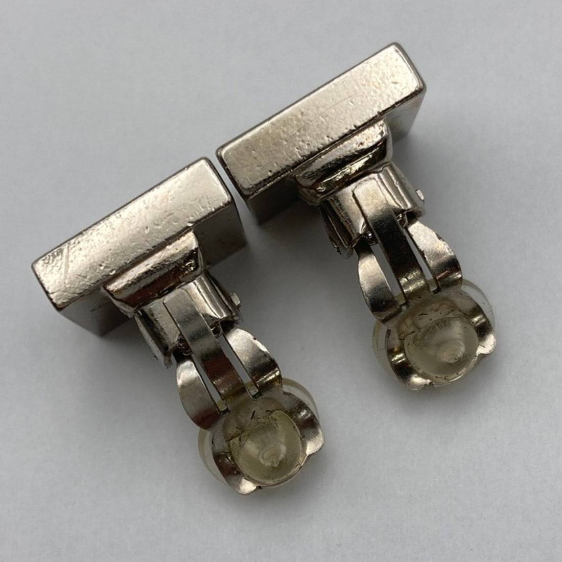 CHANEL Coco Mark Monotone Square Earrings D4 - 6