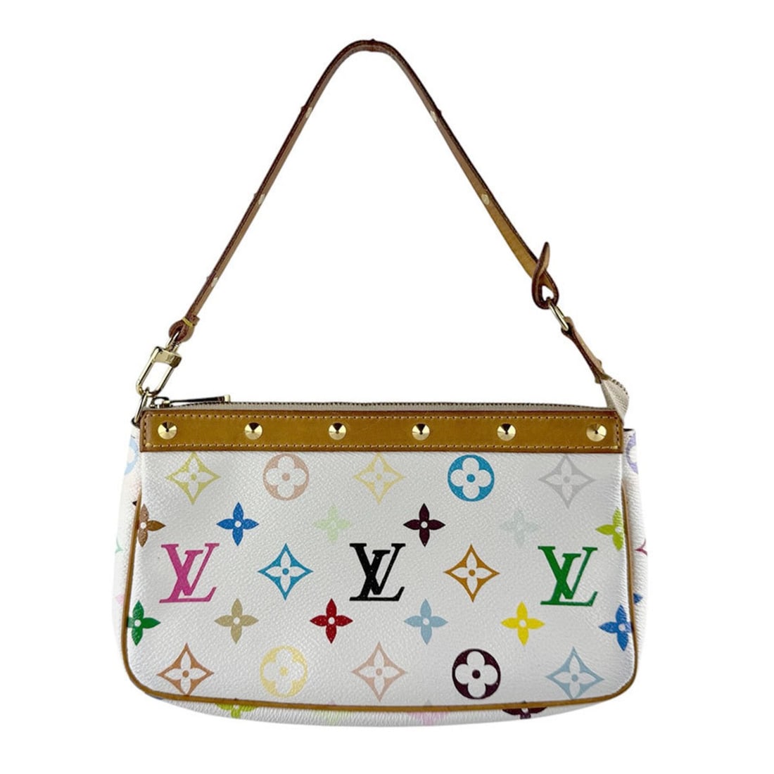 Louis Vuitton LOUIS VUITTON handbag Monogram Multicolor Pochette Accessoires Blanc Women's M92649 (1 of 13)