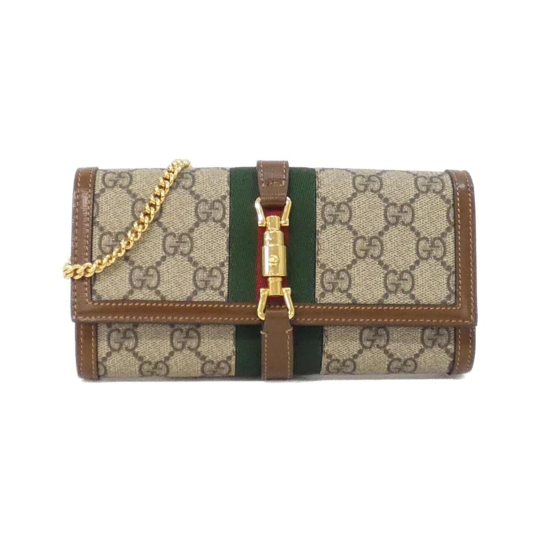 Gucci JACKIE 1961 652681 HUHHG Chain Wallet: --- Catalog ---Category: SizeSize (HxWxD): 10cm x 19cm x 3cm / 3.93'' x 7.48'' x 1.18''Category: DesignType: Chain/Shoulder walletColor: Beige, BrownGender: WomenMaterial: Leather Category:
