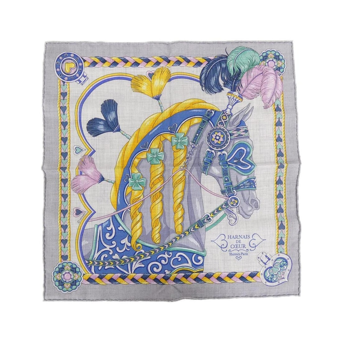 Hermes Gavroche 744173S Scarf/Muffler: --- Catalog ---Category: SizeSize (LxW): 42cm x 42cm / 16.53'' x 16.53''Category: DesignType: ScarfColor: Multi-colorGender: Men,WomenMaterial: Cashmere , Silk Category: GeneralMPN: 744173SBrand: Herm