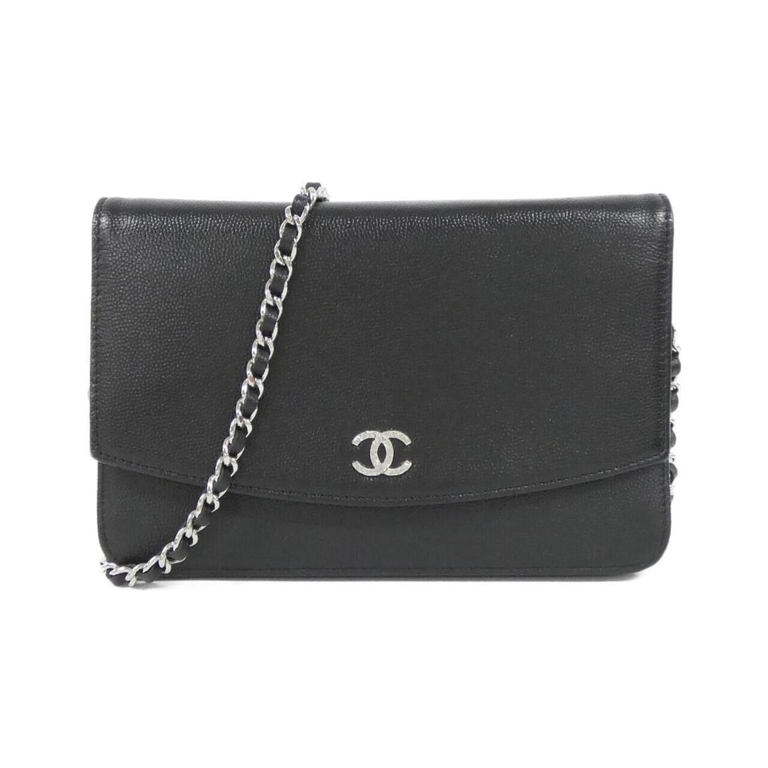 Chanel Sevruga line 46316 wallet chain: --- Catalog ---Category: SizeSize (HxWxD): 12cm x 19cm x 4cm / 4.72'' x 7.48'' x 1.57''Category: DesignType: Chain/Shoulder walletColor: BlackGender: WomenMaterial: Grained Calfskin Category:
