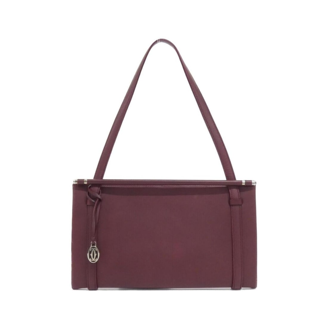 Cartier Cabochon Shoulder Bag: --- Catalog ---Category: SizeSize (HxWxD): 15cm x 26.5cm x 2cm / 5.9'' x 10.43'' x 0.78''Category: DesignType: Shoulder bagColor: BordeauxGender: WomenMaterial: Leather Hardware Color:
