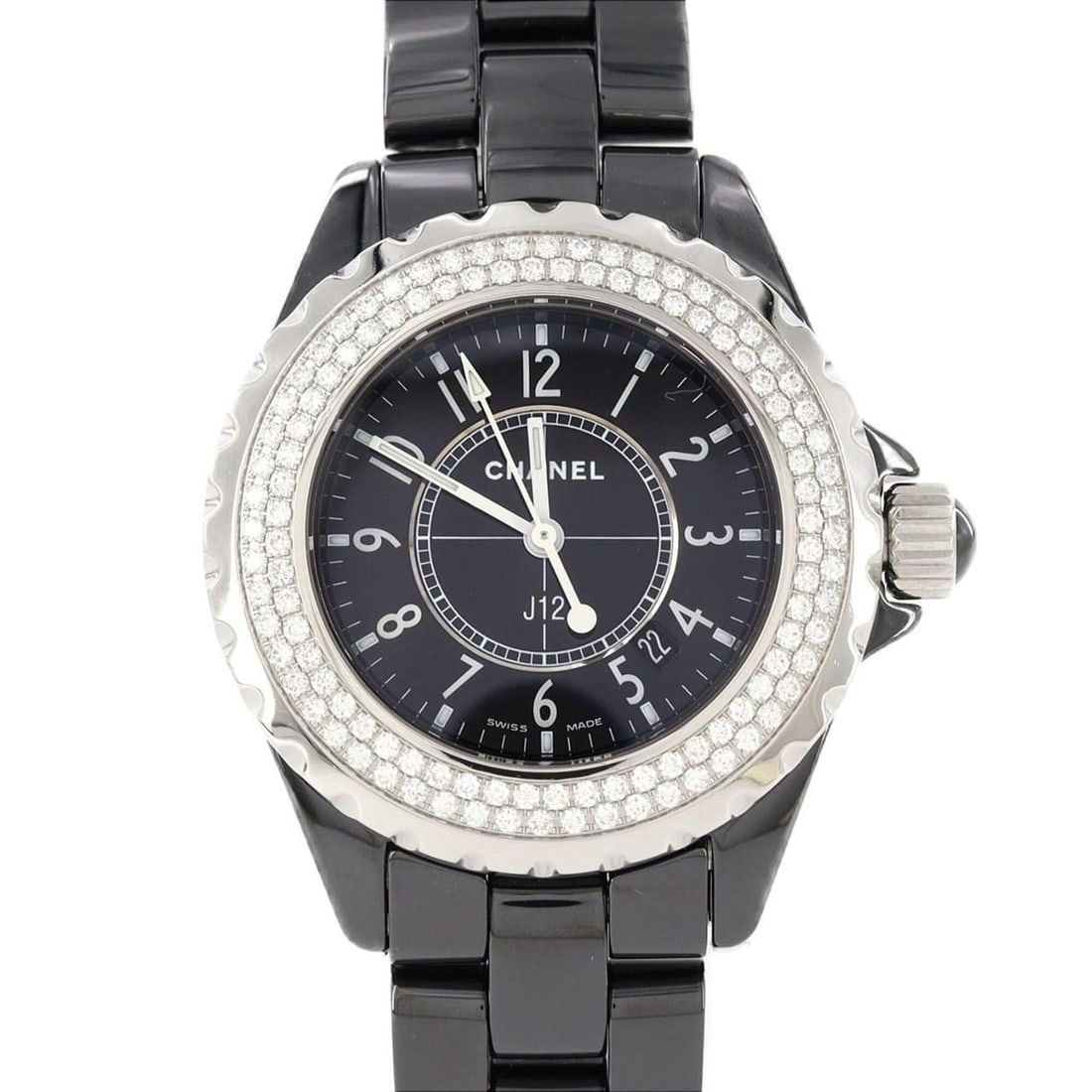 Chanel J12 33mm Ceramic 2WD H0949 Quartz Watch: --- Catalog ---Category: SizeWrist Size: 17cm / 6.69''Case Diameter: 33mm / 1.3''Category: DesignType: WristwatchGender: WomenColor (Dial): BlackMaterial (Band): CeramicMaterial (Case):