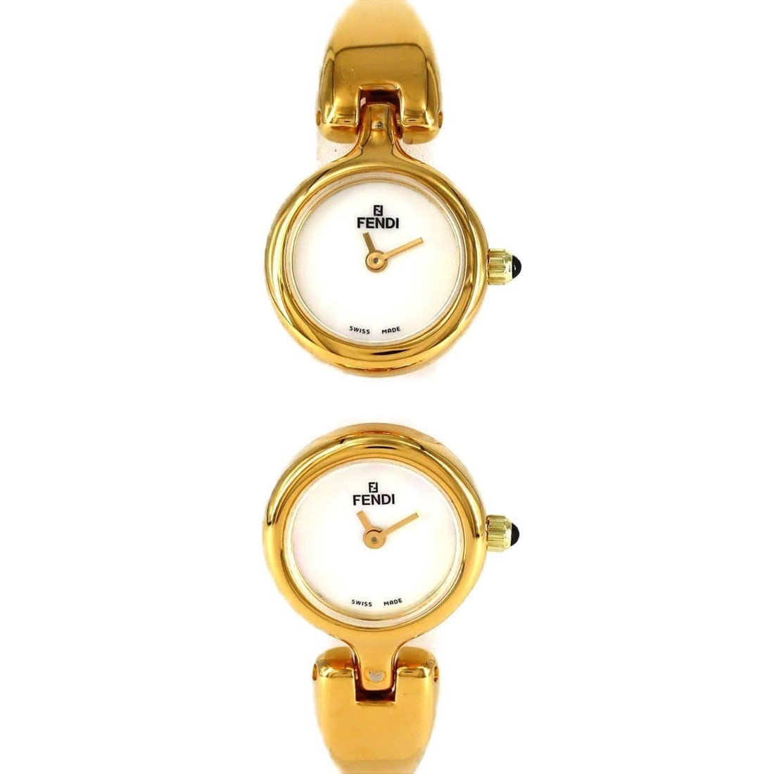 Fendi 620L GP Quartz Watch: --- Catalog ---Category: SizeWrist Size: 15cm / 5.9''Case Diameter: 18mm / 0.71''Category: DesignType: WristwatchGender: WomenColor (Dial): Mother of pearlMaterial (Band): Gold platedMaterial (Case):