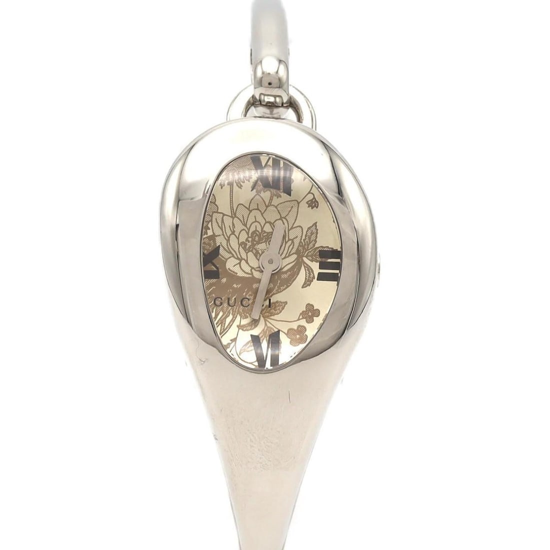 Gucci 103 YA103523 SS Quartz Watch: --- Catalog ---Category: SizeWrist Size: 15cm / 5.9''Case Diameter: 20.5mm / 0.81''Category: DesignType: WristwatchGender: WomenColor (Dial): ChampagneMaterial (Band): Stainless steelMaterial (Case): 