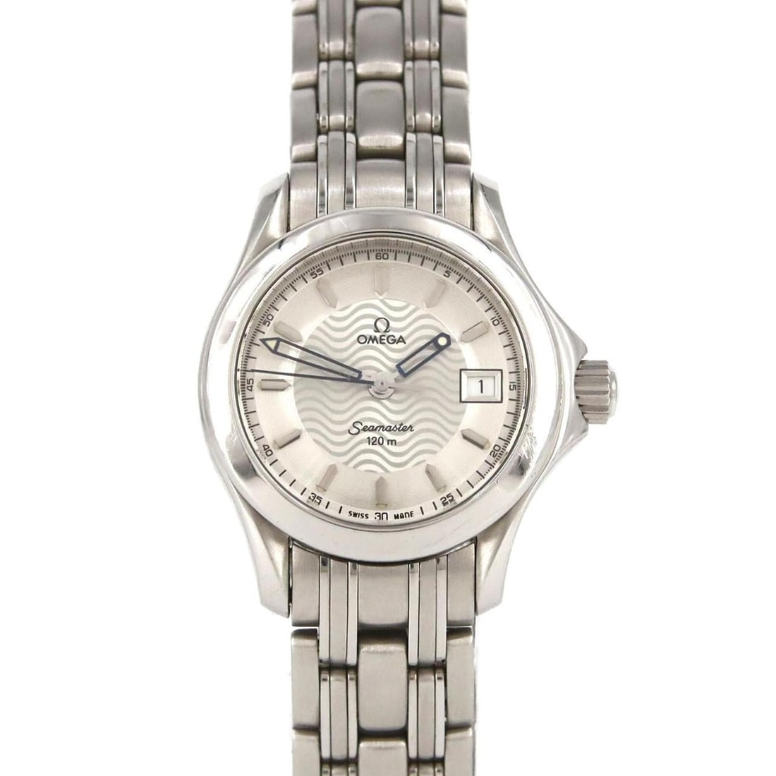 Omega Seamaster 120 2581.31 Stainless Steel Quartz Watch: --- Catalog ---Category: SizeWrist Size: 14.5cm / 5.7''Case Diameter: 26mm / 1.02''Category: DesignType: WristwatchGender: WomenColor (Dial): SilverMaterial (Band): Stainless steelMaterial (Case):