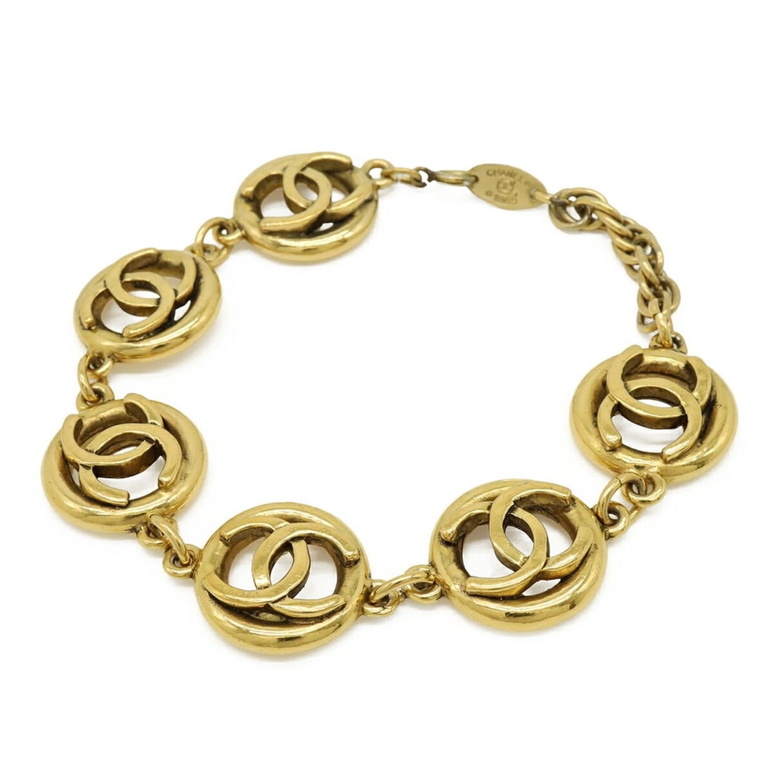 CHANEL Coco Mark Circle Chain Bracelet GP Gold (1 of 12)