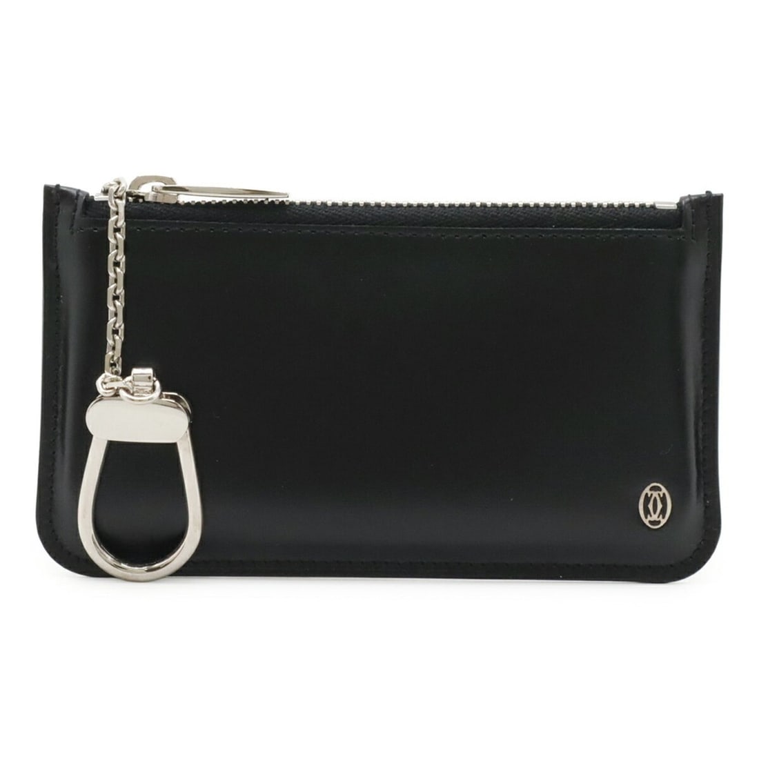 Cartier Pasha de Wallet/Coin Purse, Leather, Black, with Key Hook: --- Catalog ---Category: SizeSize (HxWxD): 7cm x 12.5cm / 2.75'' x 4.92''Category: DesignType: Coin purse/coin caseColor: BlackGender: Women,MenMaterial: Leather Category: GeneralBrand: