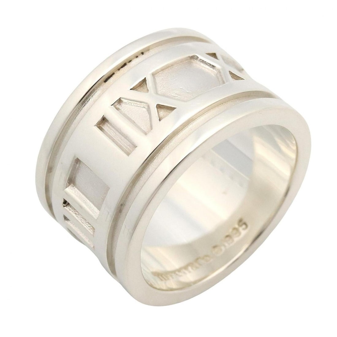 Tiffany & Co. Atlas Wide Ring - Sterling Silver 925 Men's Women's Tone: --- Catalog ---Category: SizeJP Size: 10US Size: 5.5Category: DesignType: Band ringColor: SilverGender: Men,WomenMaterial: Silver 925Category: GeneralBrand: Tiffany--- Item List ---Section: