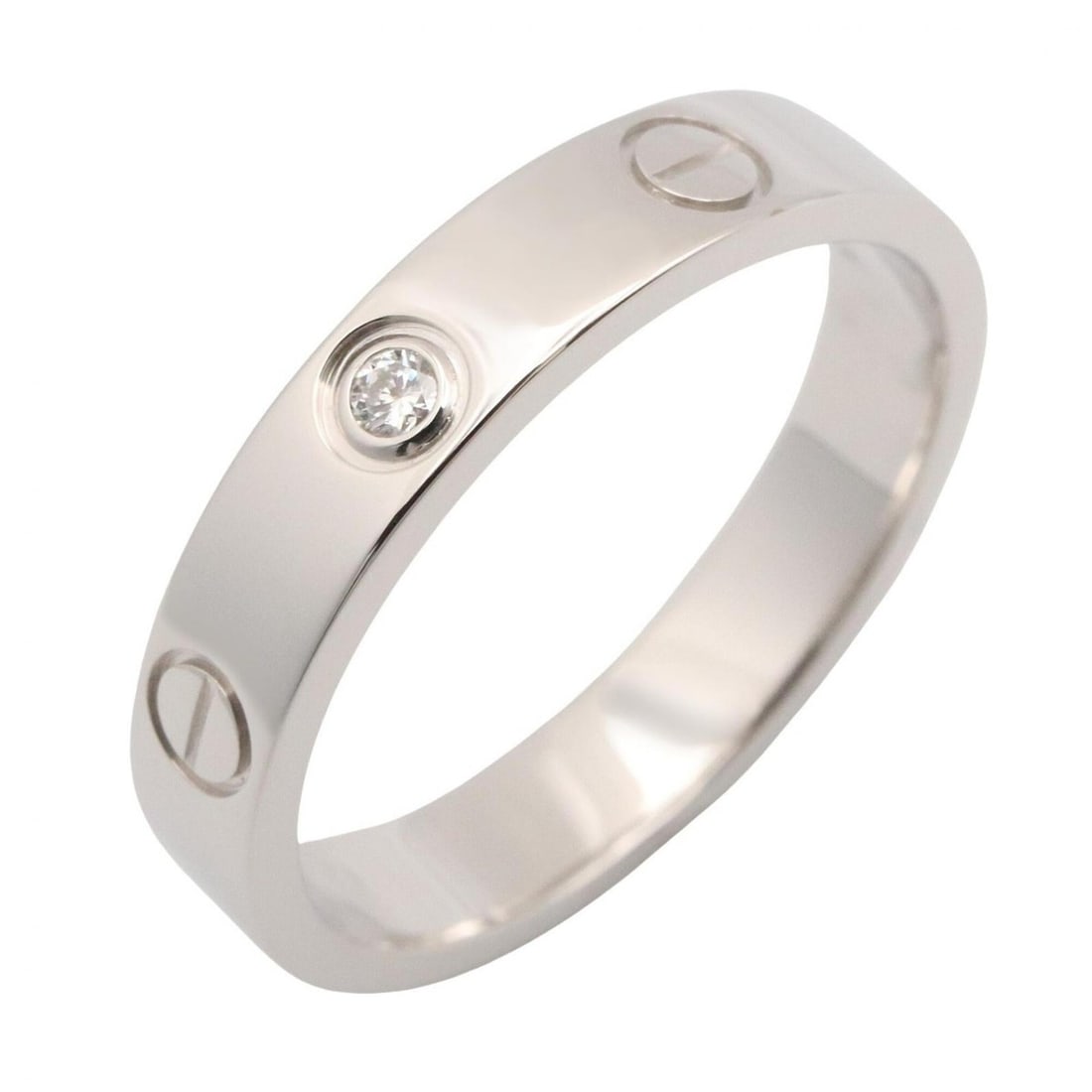 Cartier Mini Love Ring 1PD Ring, Jewelry, 18KWG (White Gold), Women's, Clear/Silver Tone, B4050500: --- Catalog ---Category: SizeJP Size: 12.5US Size: 6.5Category: DesignType: Band ringColor: Clear, SilverGender: WomenMaterial: White gold (18K)Category: GeneralMPN: B4050500Brand: Cartier--- Item Lis