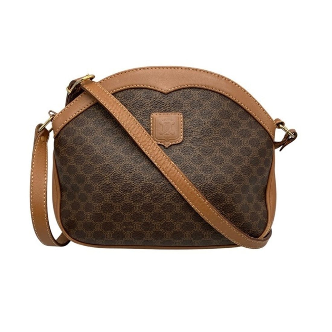 CELINE Macadam Shoulder Bag: --- Catalog ---Category: SizeSize (HxWxD): 18.5cm x 24cm x 6cm / 7.28'' x 9.44'' x 2.36''Category: DesignType: Shoulder bagColor: BrownGender: WomenMaterial: PVC , Leather Category: GeneralLine: