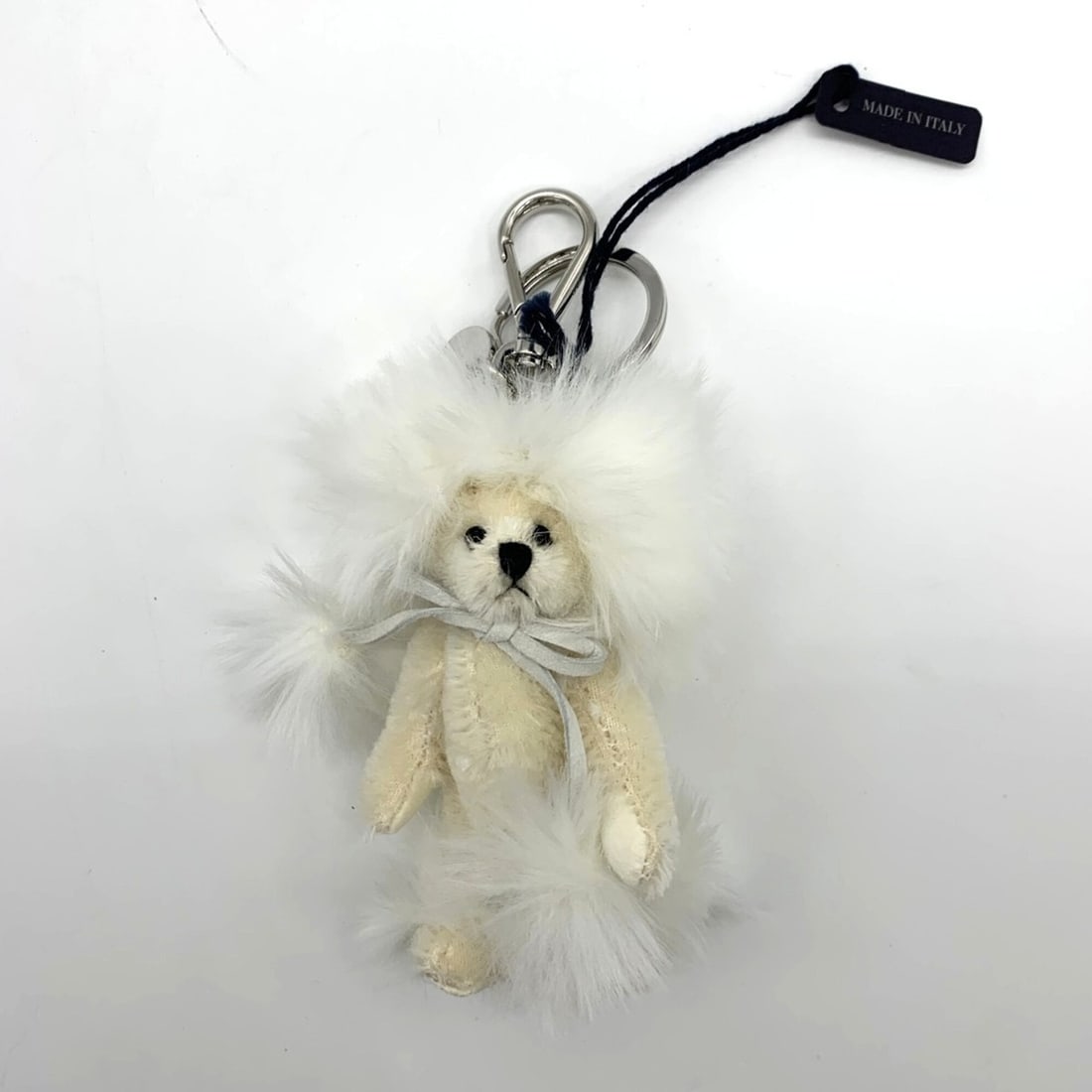 Prada Trick White Fur Teddy Bear Bag Charm PRADA (1 of 16)