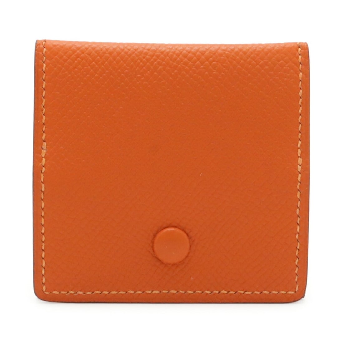 HERMES MC2 Portemonnaie Watt Wallet/Coin Purse, Square Shape, Veau Epsom Leather, Orange, ?O Stamp: --- Catalog ---Category: SizeSize (HxWxD): 7cm x 7cm / 2.75'' x 2.75''Category: DesignType: Coin purse/coin caseColor: OrangeGender: Men,WomenMaterial: Epsom leather Category: GeneralBrand: