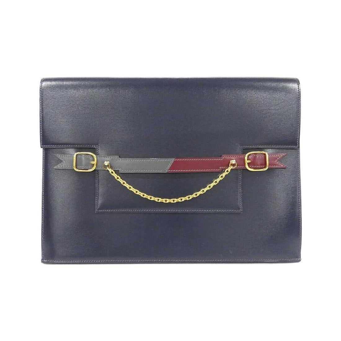 Hermes handbag: --- Catalog ---Category: SizeWeight: 450g / 15.87oz.Size (HxWxD): 22cm x 29.5cm x 1cm / 8.66'' x 11.61'' x 0.39''Category: DesignType: HandbagColor: NavyGender: WomenMaterial: Box calf leather Hardwar