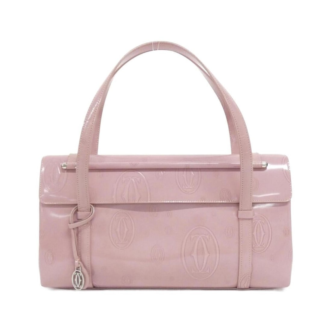 Cartier Happy Birthday Cabochon Flap Handbag L1000814: --- Catalog ---Category: SizeWeight: 410g / 14.46oz.Size (HxWxD): 16cm x 28.5cm x 8.5cm / 6.29'' x 11.22'' x 3.34''Handle Length: 35.5cm / 13.97''Category: DesignType: HandbagColor: PinkMaterial: