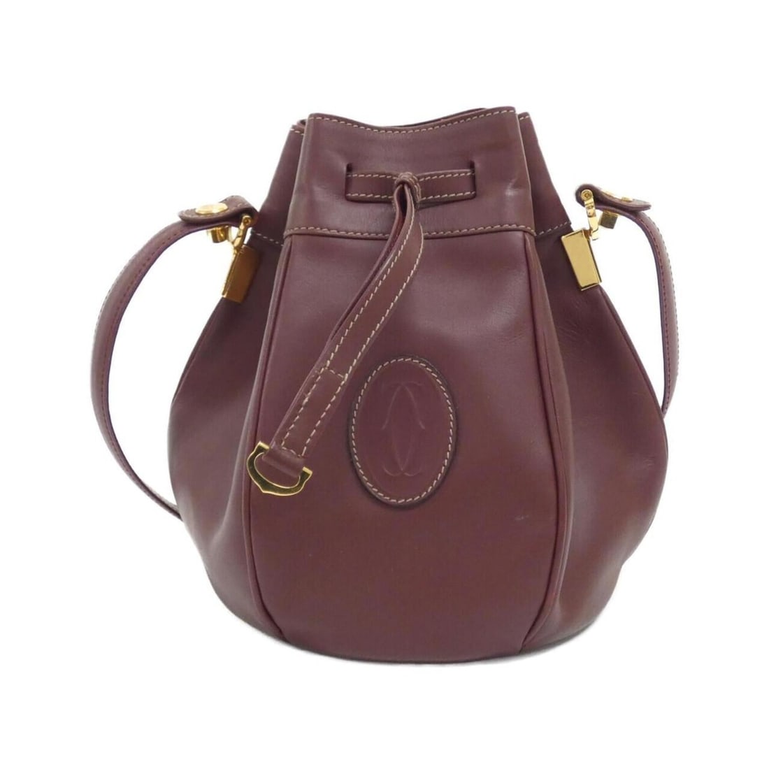 Cartier MUST DE CARTIER Shoulder Bag: --- Catalog ---Category: SizeSize (HxWxD): 24cm x 17cm x 17cm / 9.44'' x 6.69'' x 6.69''Category: DesignType: Shoulder bagColor: BordeauxGender: Women,MenMaterial: Leather Category: GeneralBrand: