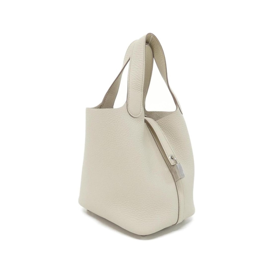 Hermes Picotin Lock PM 056289CK Handbag: --- Catalog ---Category: SizeWeight: 490g / 1.08lb.Size (HxWxD): 19cm x 18cm x 14cm / 7.48'' x 7.08'' x 5.51''Handle Length: 28cm / 11.02''Category: DesignType: HandbagColor: WhiteGender: WomenMateria