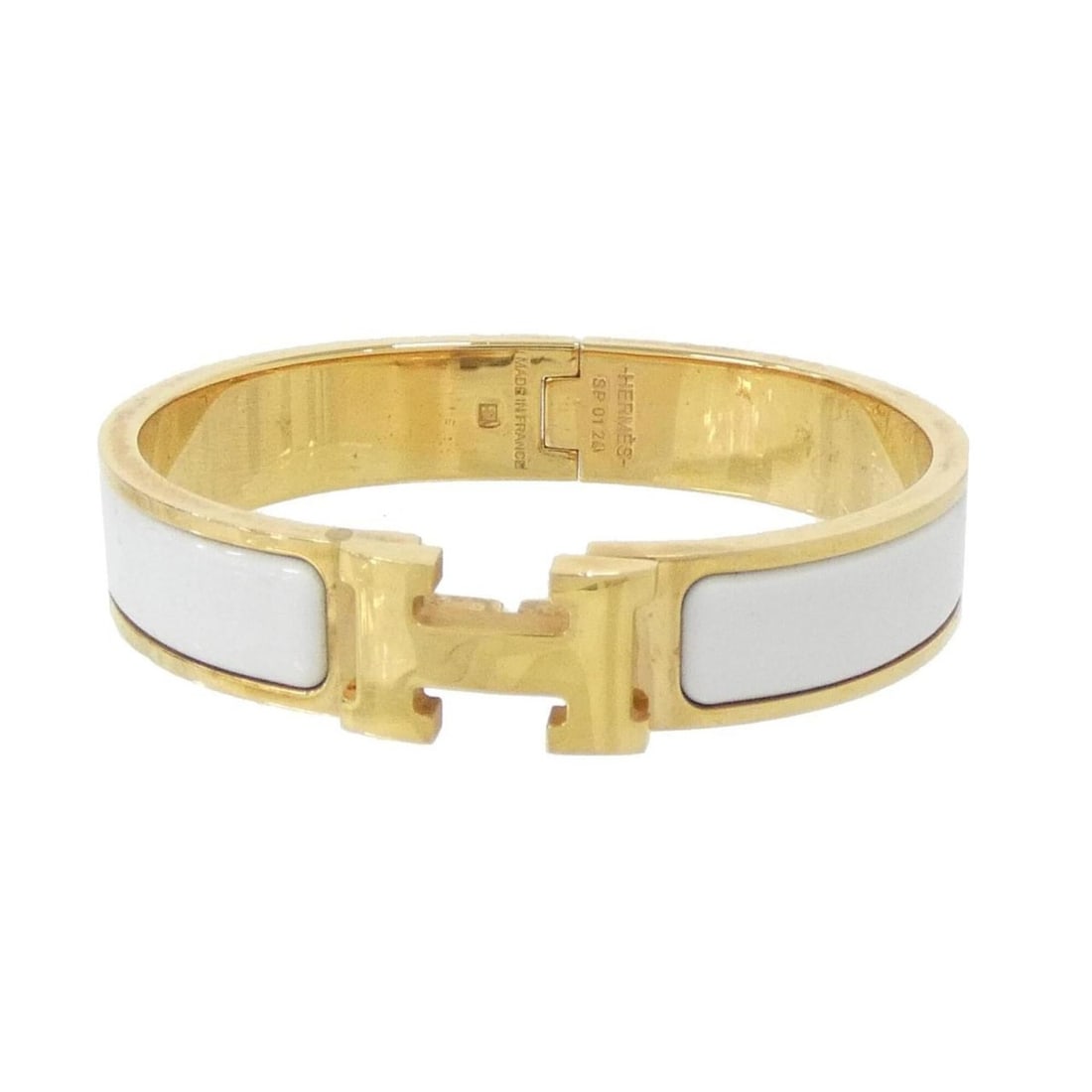 Hermes Click H PM 700001F Bracelet: --- Catalog ---Category: SizeLength: 16cm / 6.29''Category: DesignType: Charm braceletColor: Gold, WhiteGender: WomenCategory: GeneralMPN: 700001FBrand: Hermes--- Item List ---Section: