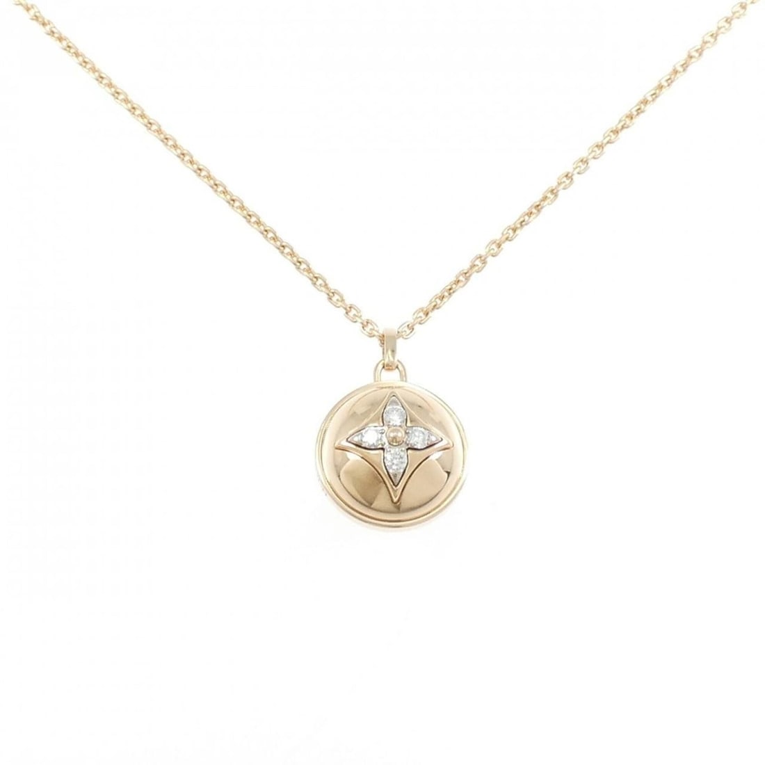 Louis Vuitton Pendant PM B Blossom Necklace: --- Catalog ---Category: SizePendant Size: 17.3mm x 11.8mm / 0.68'' x 0.46''Neck Circumference: 41 cm - 46 cm / 16.14'' - 18.11''Category: DesignColor: Pink gold, White goldStone: DiamondGender: