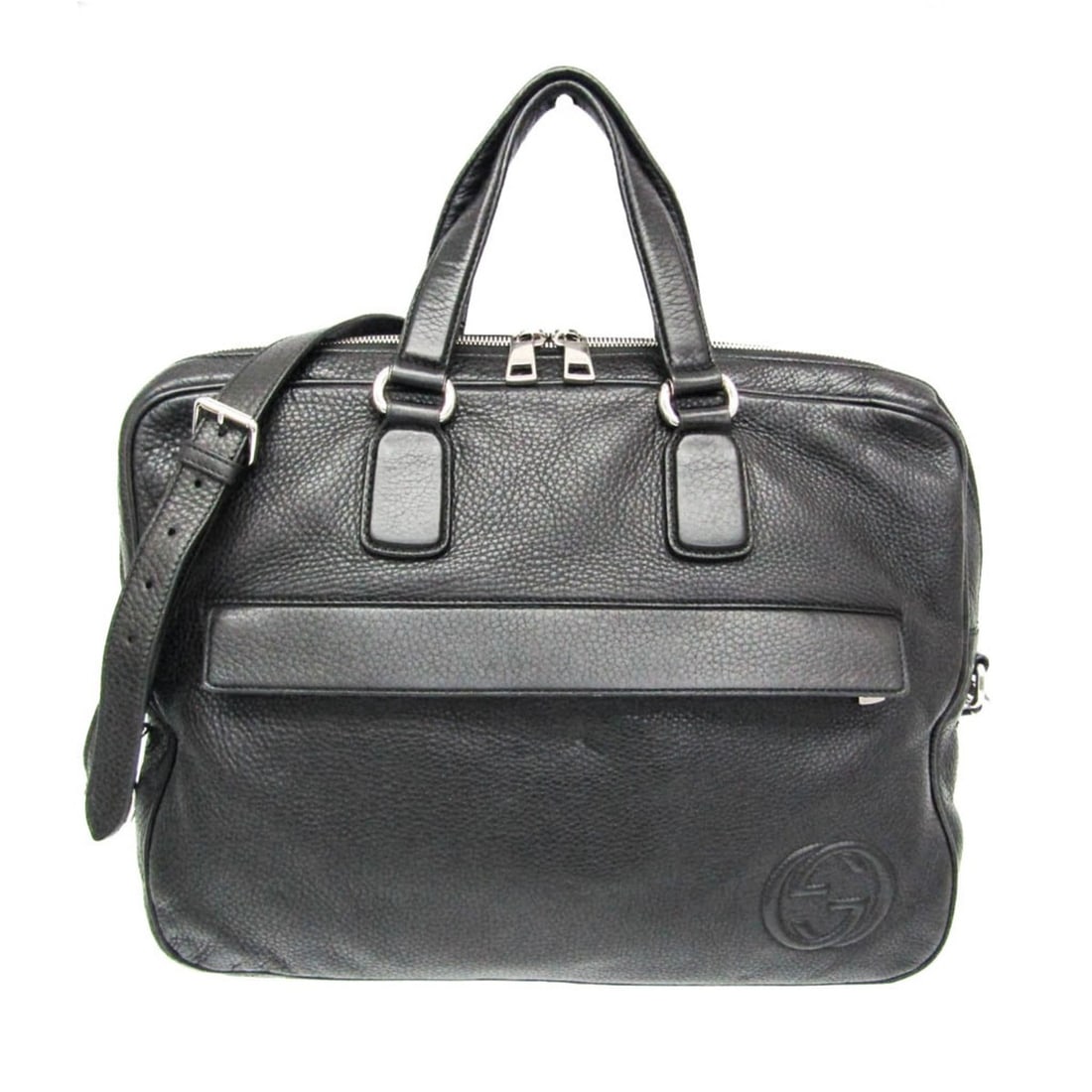 Gucci Interlocking G 322057 Men's Leather Briefcase,Document Case Black: --- Catalog ---Category: SizeHandle Drop: 10.00cm / 3.94''Size (HxWxD): 32cm x 38cm x 5.5cm / 12.59'' x 14.96'' x 2.16''Strap Length: 128cm - 138cm / 50.39'' - 54.33''Handle Length: 38cm / 14.96''Cate