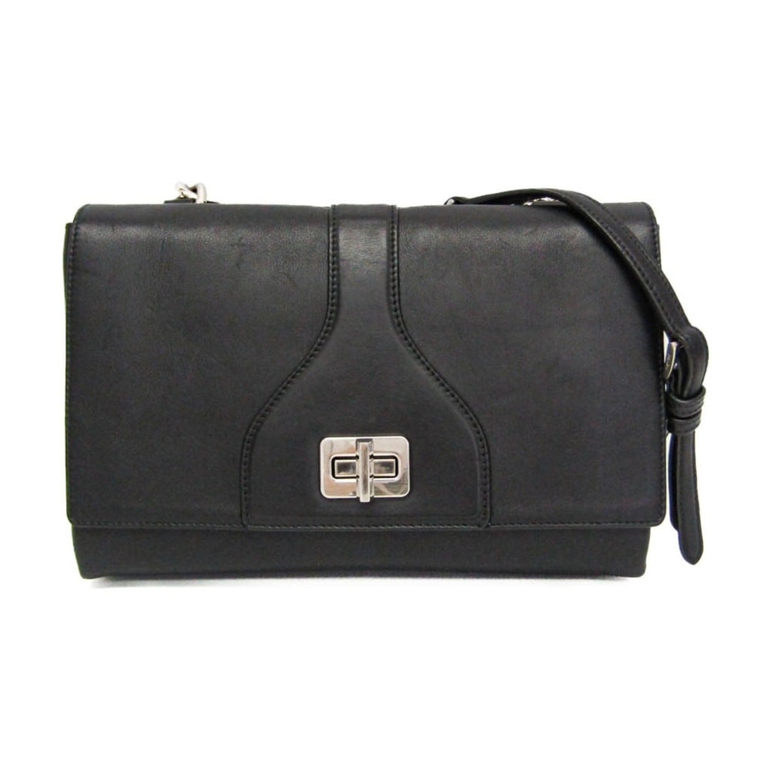 Prada Double Flap Chain Shoulder Bag Women's Leather Shoulder Bag Black: --- Catalog ---Category: SizeSize (HxWxD): 17cm x 25cm x 4.5cm / 6.69'' x 9.84'' x 1.77''Strap Length: 82cm - 91cm / 32.28'' - 35.82''Category: DesignType: Shoulder bagColor: BlackGender: