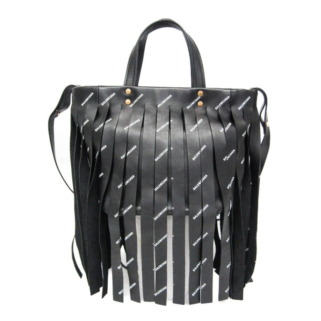 Balenciaga Laundry Cabas XS Fringe 517842 Women's Leather Handbag,Shoulder Bag Black (1 of 20)