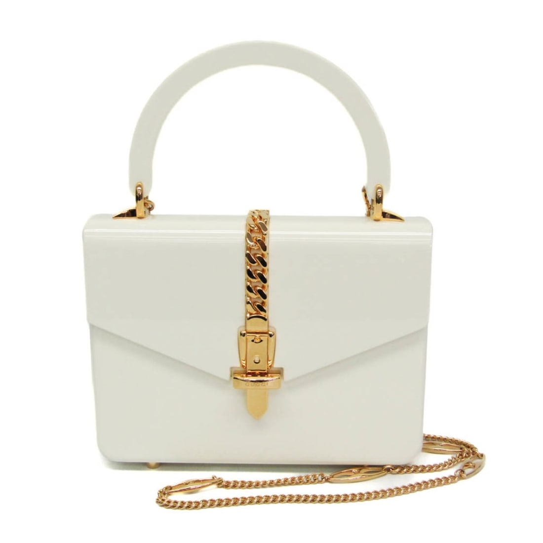 Gucci Sylvie 1969 Acrylic Mini 589482 Women's Acrylic Handbag,Shoulder Bag White (1 of 19)