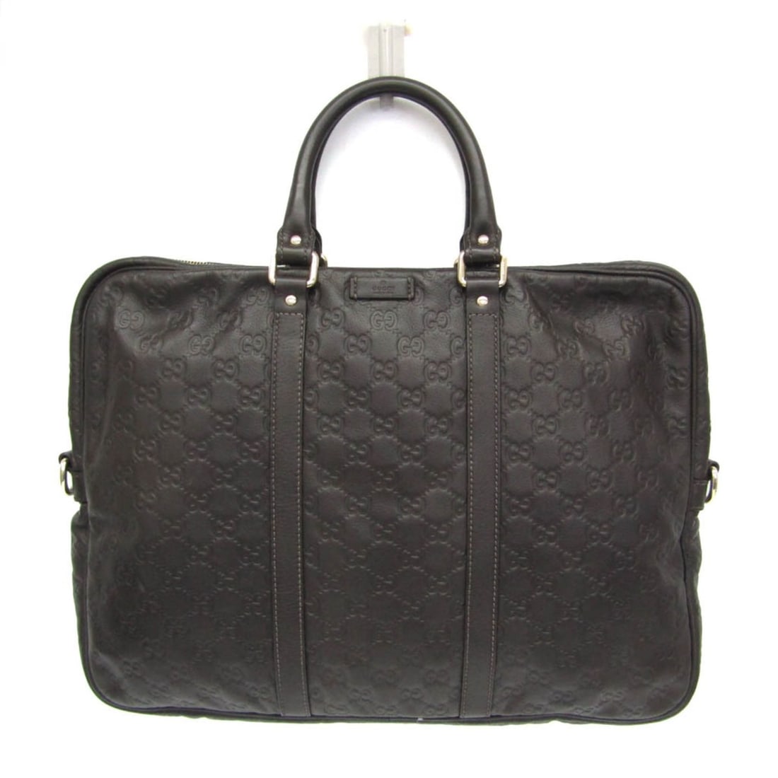 Gucci Guccissima 201480 Men's Leather Briefcase,Handbag Dark Brown: --- Catalog ---Category: SizeHandle Drop: 12.00cm / 4.72''Size (HxWxD): 30cm x 40cm x 5cm / 11.81'' x 15.74'' x 1.96''Handle Length: 34cm / 13.38''Category: DesignType: Briefcase, HandbagColor: Dark