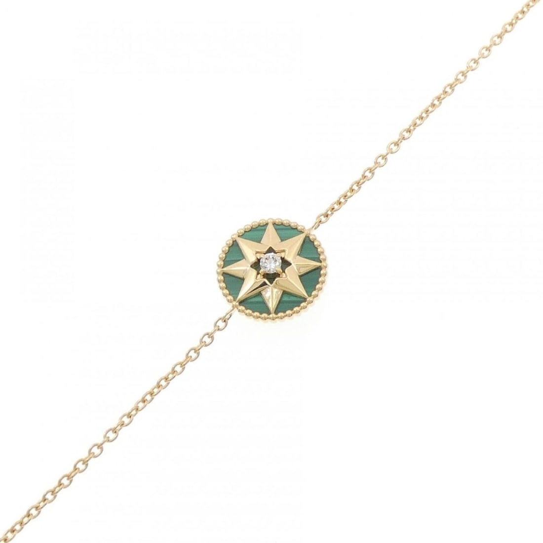 Christian Dior Rose des Vents Bracelet: --- Catalog ---Category: SizeLength: 15cm - 18cm / 5.9'' - 7.08''Category: DesignType: Charm braceletColor: YellowMetal: GoldStone: Diamond, MalachiteGender: WomenMetal Purity: 18KCategory: