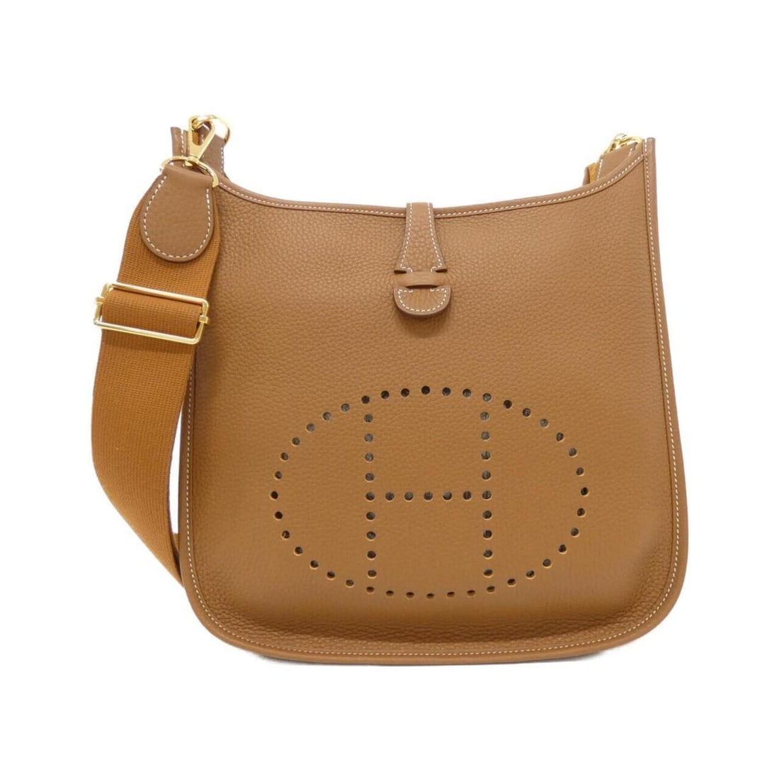 Hermes Evelyne 3 PM 056277CC Shoulder Bag: --- Catalog ---Category: SizeSize (HxWxD): 29cm x 28cm x 8cm / 11.41'' x 11.02'' x 3.14''Category: DesignType: Shoulder bagColor: GoldGender: Women,MenMaterial: Taurillon clemence leather Category: Ge