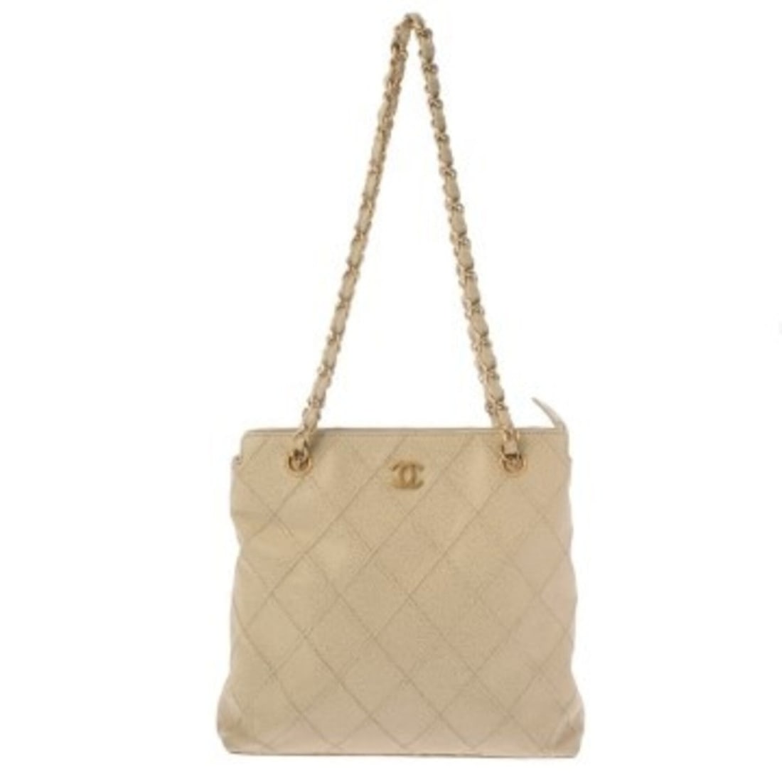 CHANEL Matelassé Chain Shoulder Bag, Beige, A16178, Women's, Caviar Leather, AB Rank, Used, Ginzo: --- Catalog ---Category: SizeSize (HxWxD): 11.5cm x 19cm x 6cm / 4.52'' x 7.48'' x 2.36''Category: DesignType: Shoulder bagColor: BeigeGender: WomenMaterial: Grained Calfskin Category: GeneralMPN: A16