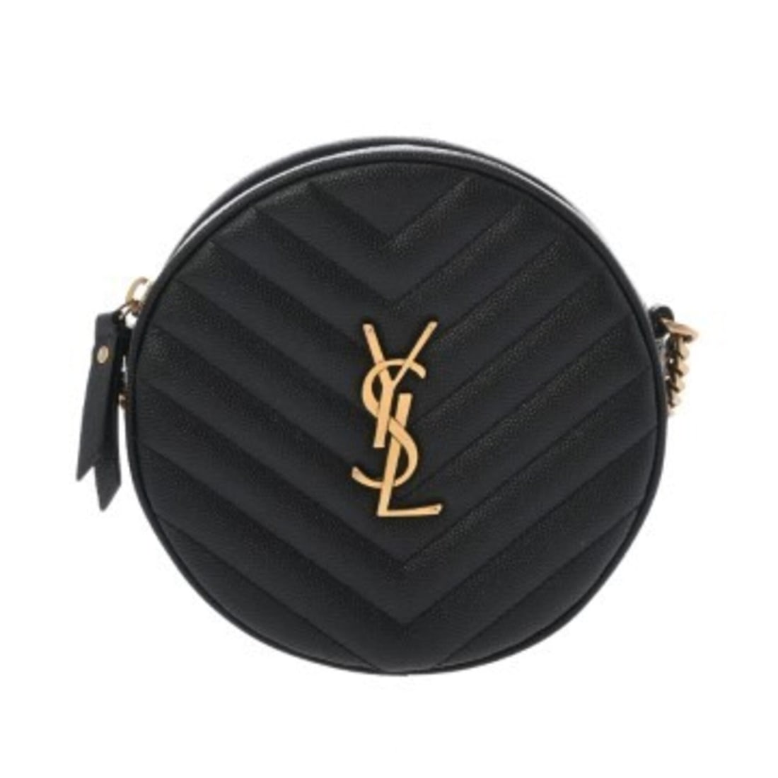 SAINT LAURENT Saint Laurent Vinyl Chain Shoulder Bag, Black, Women's Leather A Rank, Used, Ginzo (1 of 19)