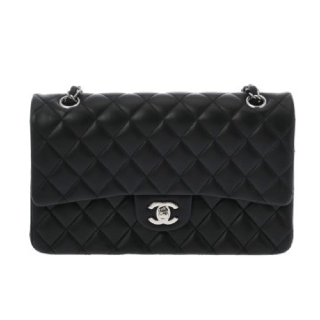 CHANEL Matelassé Double Flap Chain Shoulder Bag 25 Black A01112 Women's Lambskin A Rank Used Ginzo: --- Catalog ---Category: SizeSize (HxWxD): 16cm x 25cm x 7cm / 6.29'' x 9.84'' x 2.75''Category: DesignType: Shoulder bagColor: BlackGender: WomenMaterial: Leather Leather/Fur Type: LambskinCategory: 