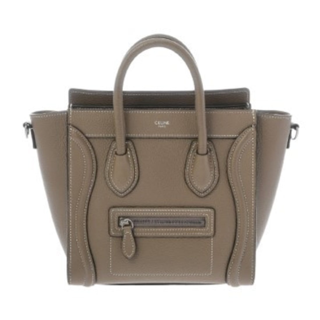 CELINE Luggage Nano 2WAY Soli 189243DRU.09SO Women's Drummed Calfskin Handbag A Rank Used Ginzo (1 of 18)