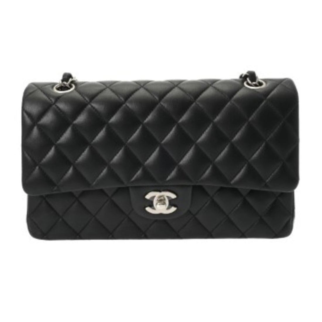 CHANEL Matelassé Double Flap Chain Shoulder Bag 25 Black A01112 Women's Lambskin A Rank Used Ginzo: --- Catalog ---Category: SizeSize (HxWxD): 16cm x 25cm x 7cm / 6.29'' x 9.84'' x 2.75''Category: DesignType: Shoulder bagColor: BlackGender: WomenMaterial: Leather Hardware Color: SilverLeather/Fur Ty