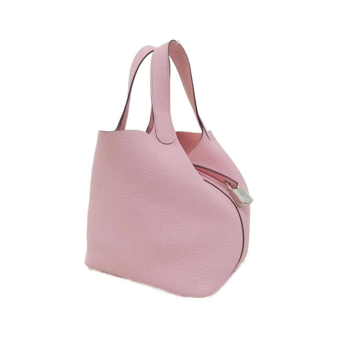 Hermes Picotin Lock PM 056289CK Handbag: --- Catalog ---Category: SizeSize (HxWxD): 18.5cm x 18cm x 13cm / 7.28'' x 7.08'' x 5.11''Category: DesignType: HandbagColor: Rose sakuraGender: WomenMaterial: Taurillon clemence leather Hardware Colo